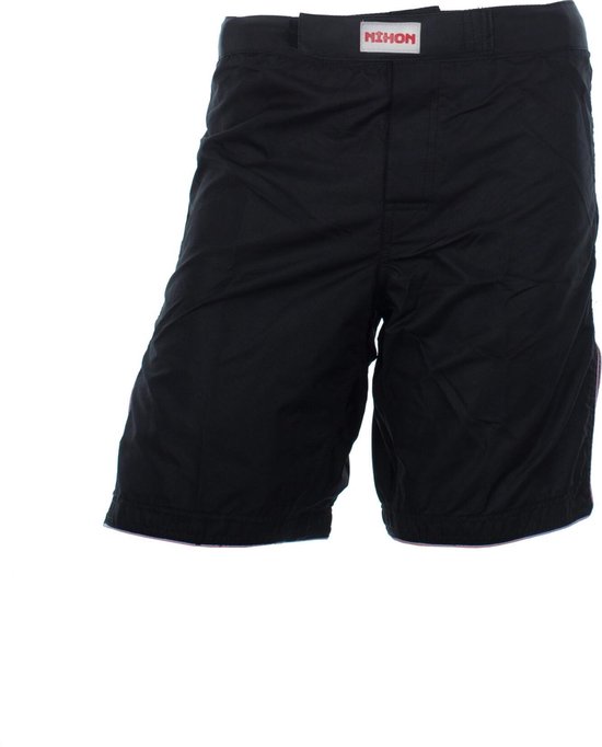 Short Nihon MMA / Kickboxing (noir) style KB bord rose taille S
