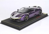 Ferrari SF90 Stradale Pack Fiorano Hong Kong Violet Metallic / Gloss Black Special Color 1-18 BBR Models Limited 32 Pieces