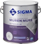 Sigma Muurverf - Muren en Plafonds - Crème wit RAL 9001 - 10L - Voor Binnen