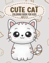 Cute Cat Coloring Book for Kids Ages 3-5
