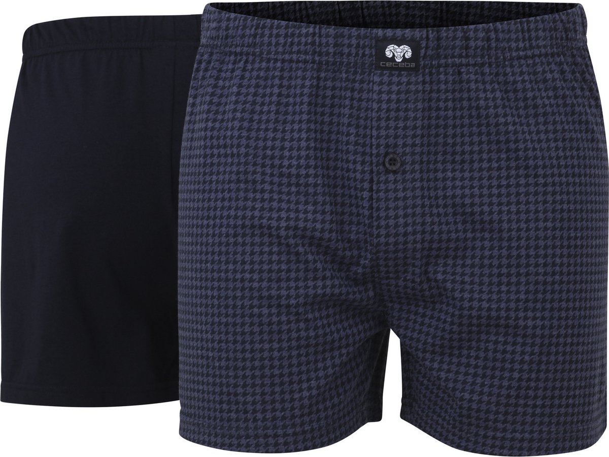 2-pak wijde heren boxershorts - Fox packet 2260 - Blauwe katoenen losse heren boxershorts - 6XL