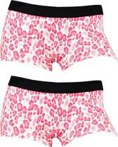 Funderwear dames Boxershort Luipaard 2-pack  - Roze: S/M