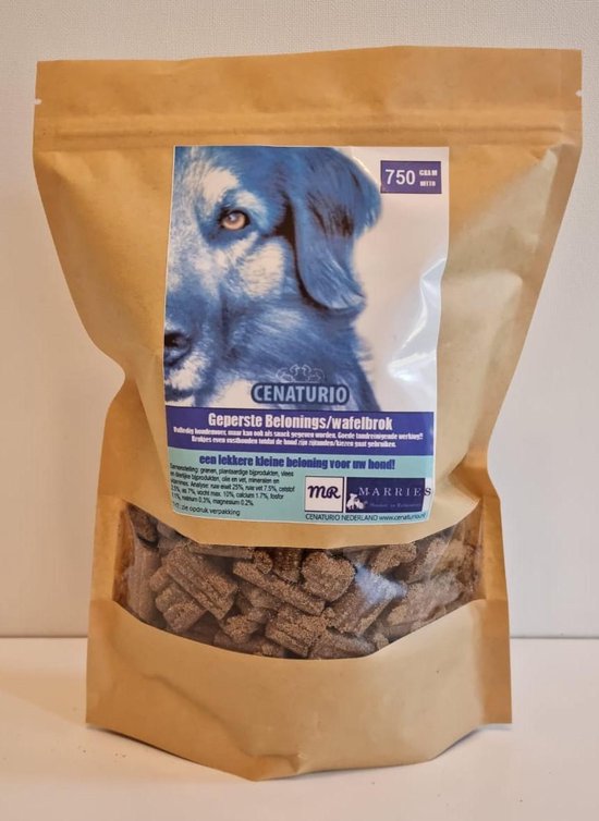 Cenaturio Geperste Wafelbrokken - Hondensnack - 750 GRAM - een lekkere snack/beloning voor uw hond - gebitsreinigende functie!! - De voeding wat een dier nodig heeft om fit en gezond te blijven!
