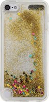 GadgetBay Doorzichtig hoesje iPod Touch 5 6 7 goud glitter bewegend cover