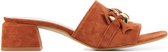 Stefano Lauran Slippers / Slides Dames / Sandalen - S1060 - Blokhak Hoogte 4 cm - Brique combi - Maat 39