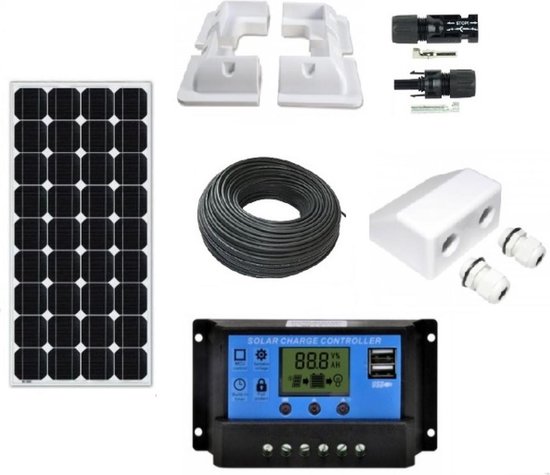 Compleet 150W Zonnepaneel set - Shingled Celtechnologie - 12V - daglichtpaneel - Met MC4 connectoren - Voor camper, boot, caravan, accu, etc - Met Nederlandse handleiding