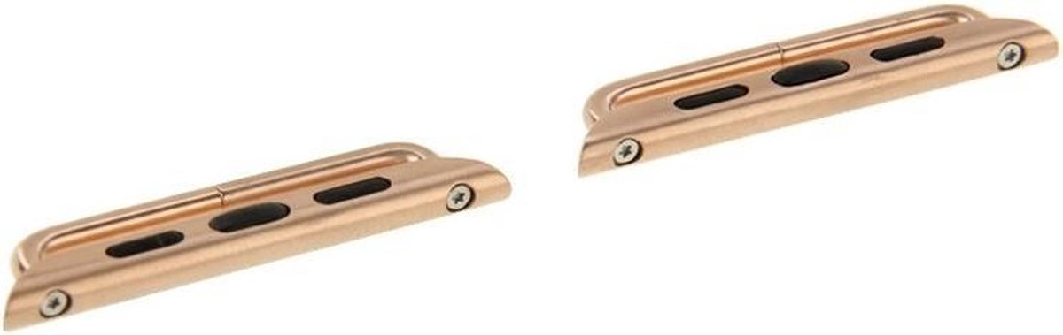 By Qubix - Metalen strap connector - Goud - Geschikt voor Apple Watch 44mm / 45mm / 46mm / 49mm