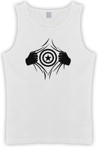 Witte Tanktop met  " Captain America " print Zwart size M