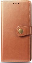 Oppo Reno 4 5G Hoesje - Mobigear - Snap Button Serie - Kunstlederen Bookcase - Cognac - Hoesje Geschikt Voor Oppo Reno 4 5G