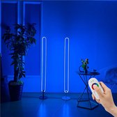 Decunoire Tron Industriele Vloerlamp – Moderne LED VloerLamp – In Wit & Zwart  – 358 Modes – 16 Miljoen+ Kleuren – [Energieklasse A+]