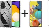 iParadise Samsung Galaxy A72 hoesje transparant siliconen case hoes cover hoesjes - 1x samsung galaxy a72 screenprotector