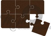 Puzzel vilt onderzetter - Donkerbruin - 6 stuks - ø 9,8 cm - Tafeldecoratie - Glas onderzetter - Cadeau - Woondecoratie - Woonkamer – Tafelbescherming - Onderzetters voor glazen -