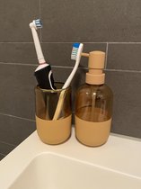Badkameraccessoires  en Toiletset/ 2 zeepdispansers-1 tandenborstelbeker-1 wc borstel-merk  Douceur d'intérieur