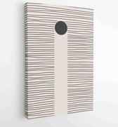 Black and white organic shape Art design for poster, print, cover, wallpaper, Minimal and natural wall art. Vector illustration. 2 - Moderne schilderijen – Vertical – 1868903707 -