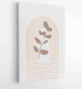 Botanical wall art vector set. Floral and Foliage line art drawing with abstract shape. 4 - Moderne schilderijen – Vertical – 1810230223 - 50*40 Vertical
