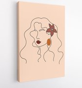 Abstract earth tone coloured shapes, line arts background design for personal, fashion and beauty blogger. 1 - Moderne schilderijen – Vertical – 1699497196 - 40-30 Vertical