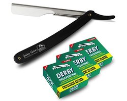 The Shave Factory Scheermes met 3 Pakjes Derby Blades, Kappersmes, TSF Value Pack, Barbiermes, Kappers Scheermes, Shaving Razor, Straight Razor