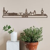 Skyline Goes notenhout - 60cm- City Shapes wanddecoratie
