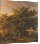 Bosgezicht, Barend Cornelis Koekkoek - Foto op Canvas - 60 x 60 cm