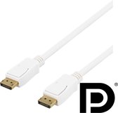 NÖRDIC DPDP-N1021 DisplayPort kabel, DP 1.2, 4K UHD (60Hz), 2 meter, wit