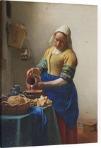 Het melkmeisje, Johannes Vermeer - Foto op Canvas - 45 x 60 cm