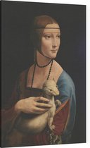 De dame met de hermelijn, Leonardo da Vinci - Foto op Canvas - 40 x 60 cm