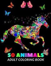 50 Animals Adult Coloring Book: Cute Animals