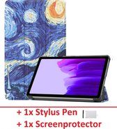 Smart Cover Book Case Hoesje Geschikt Voor Samsung Galaxy Tab A7 Lite 8.7 Inch (SM-T220/SM-T225) Tablet - Auto Sleep/Wake & Standaard - Trifold Multi-Stand Flip Sleeve Met Screenpr