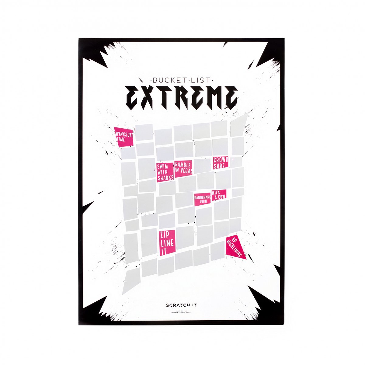 Thumbsup! Krasposter Uitdaging Bucketlist Papier 50 X 70 Cm Wit/roze