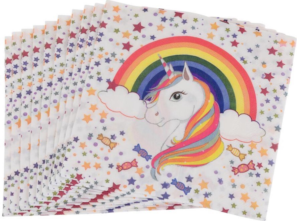 Free And Easy Servetten Eenhoorn Junior 33 X 33 Cm Papier