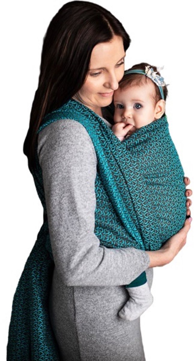 Luna Dream Draagdoek Sling Little Hearts Katoen Turquoise Maat 4