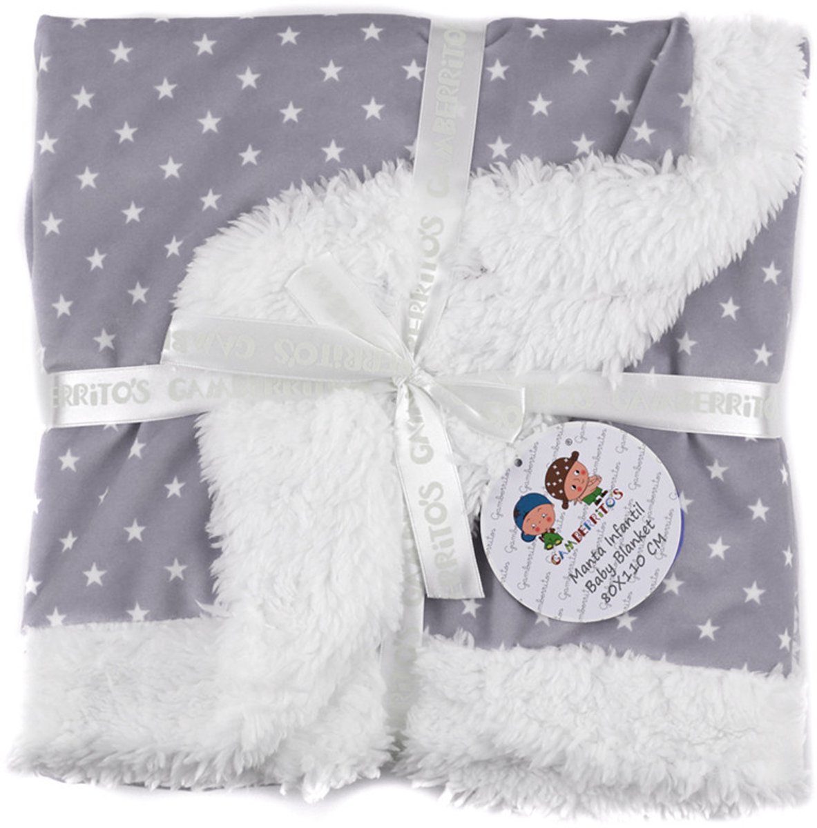 Gamberritos Babydeken Star Junior 110 X 140 Cm Polyester Grijs
