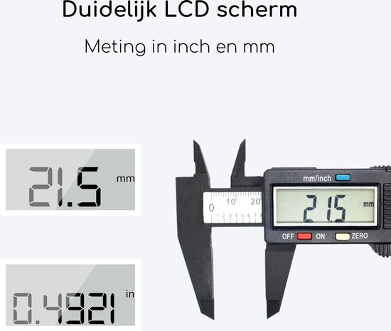 Digitale Schuifmaat - 150 mm - LCD Display - Incl. extra batterijen - Gtrise