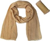 LANGE DAMES SJAAL - BEIGE - CAMEL - 190 X 95CM