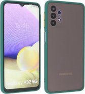 Hoesje Geschikt voor de Samsung Galaxy A32 5G - Hard Case Backcover Telefoonhoesje - Donker Groen