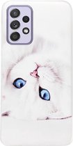 - ADEL Siliconen Back Cover Softcase Hoesje Geschikt voor Samsung Galaxy A72 - Katten