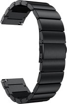 Strap-it metalen horlogeband 22mm - universeel - zwart