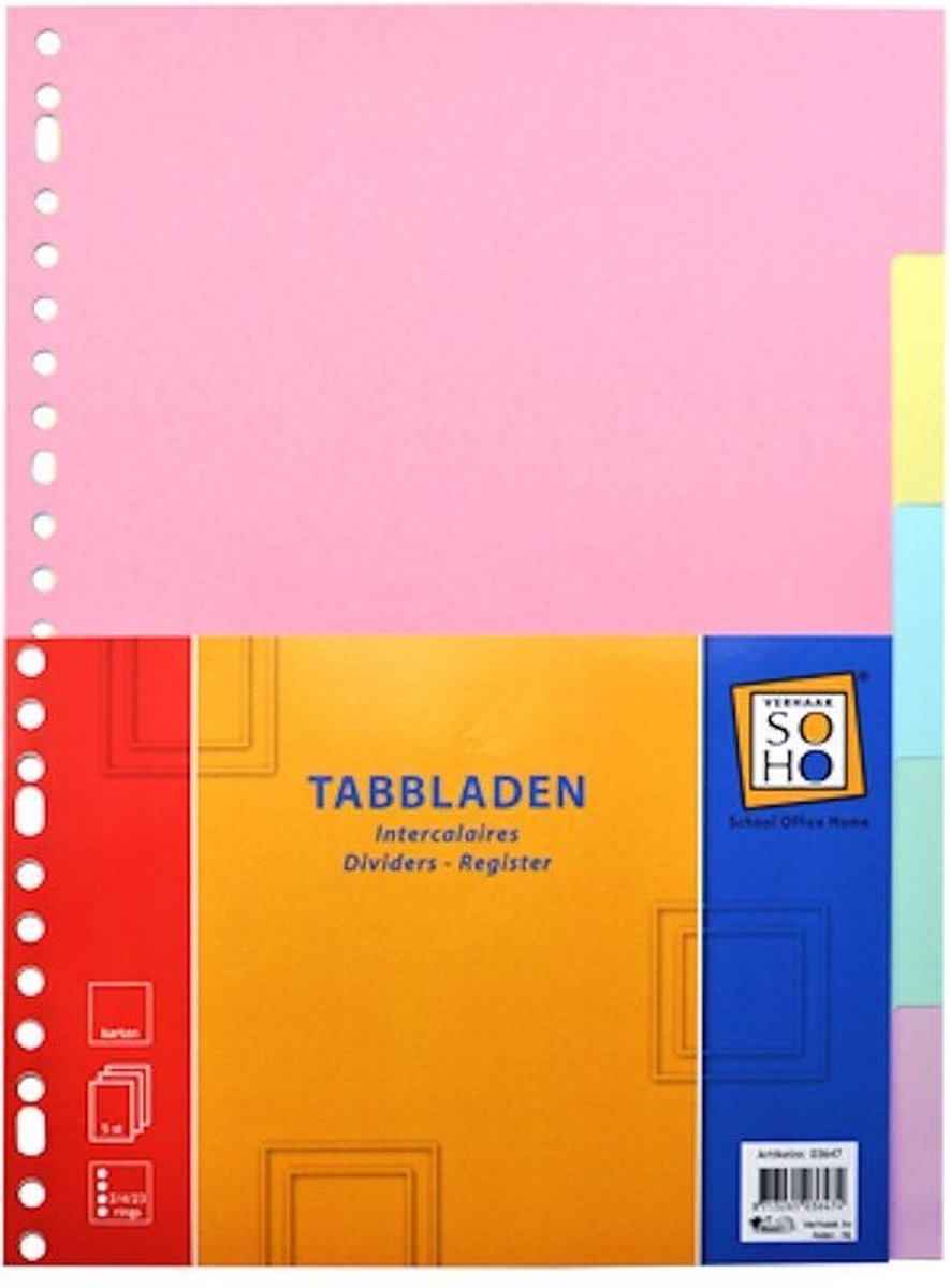 SOHO Tabbladen 23rings 5dlg karton