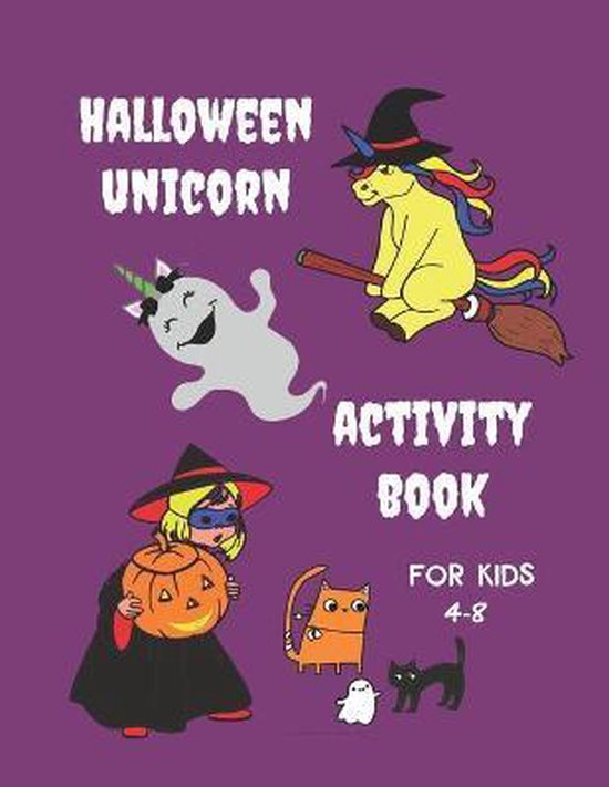 Unicorn Halloween Activity Book for Kids 4-8 - cover
