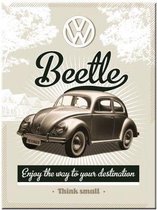 VW Beetle (Kever). Koelkastmagneet 8 cm x 6 cm.