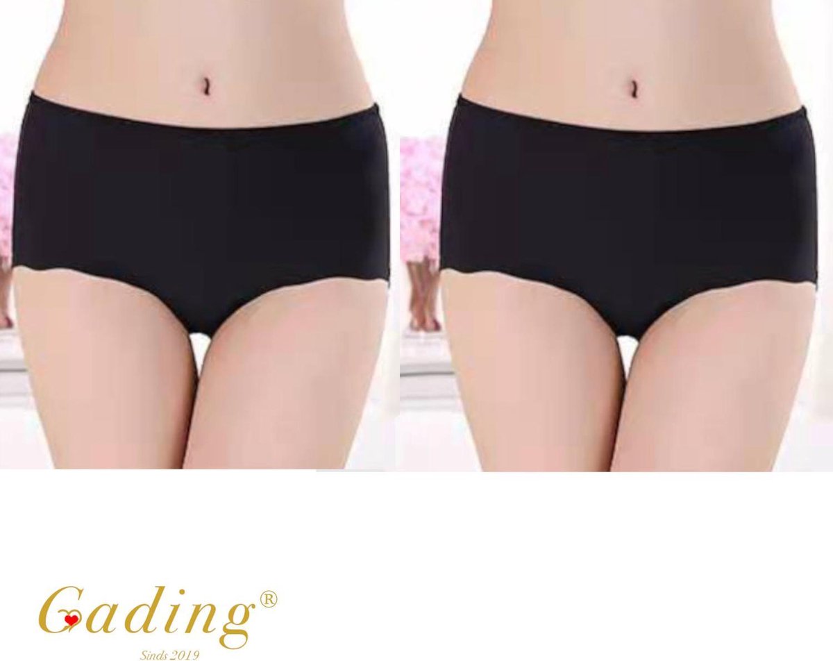 Gading® ondergoed 2 PACK - dames onderbroeken zomer slip- Zwart - XL