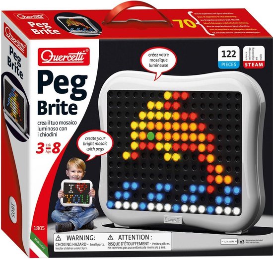 Quercetti Peg Brite Mozaïek Led Junior 122-delig