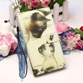 Samsung Galaxy A52 - Flipcover, hoes, case - TPU - PU Leder - Twee Katten