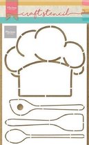 Marianne Design Craft stencil Chefs hat & utensils