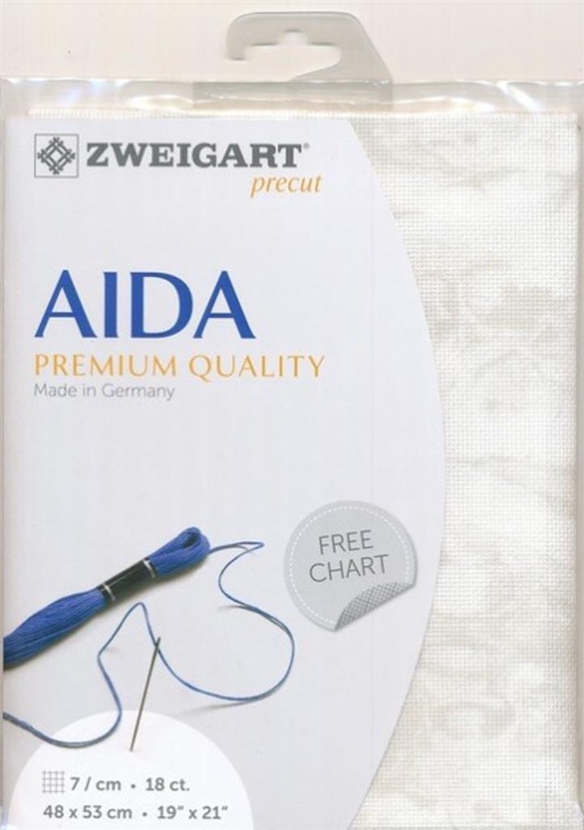 Borduurstof aida 18ct/ 7 kruisje van Zweigart grijs marmer 1079 afm. 48x53cm