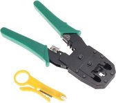 A&K Krimptang voor Netwerk Kabels - RJ11, RJ12 en RJ45 Connetoren – Met extra Kabelstripper