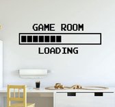 Muursticker Game Room Loading v1 | Zwart | 60x21cm | Kinderkamer | Tienerkamer | Game kamer | Stickertoko.nl