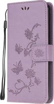 Nokia 1.4 Hoesje - Coverup Bloemen & Vlinders Book Case - Paars