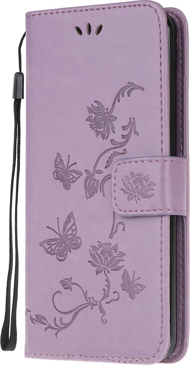 Coverup Bloemen & Vlinders Book Case - Geschikt voor Nokia 1.4 Hoesje - Paars