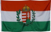 Trasal – vlag Hongarije (met wapen) - hongaarse vlag - 150x90cm